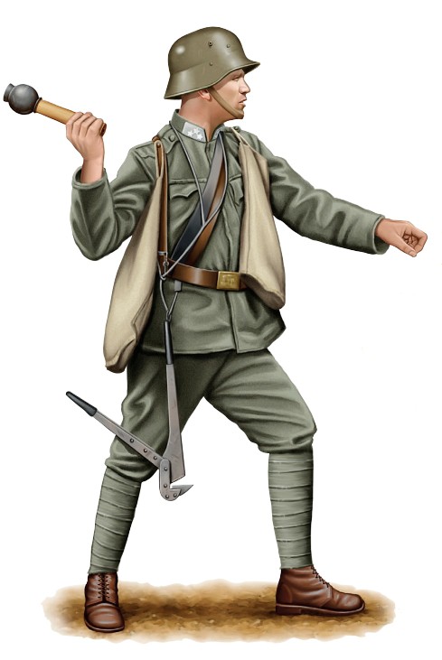 Унтер-офицер 92-го пехотного полка, действующий как штурмовик, 1917 г.