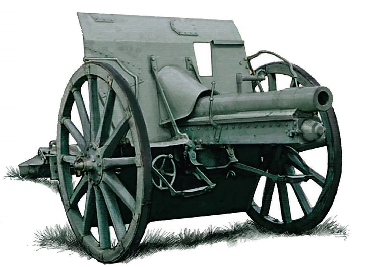 Немецкая полевая пушка калибра 77 мм, 1916 г.