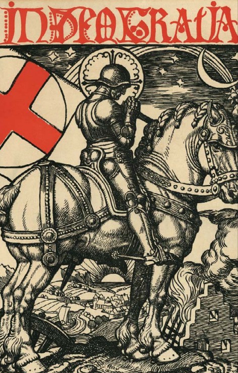 Рыцарь в боевых доспехах был типичным пропагандистским образом 1914 г., как на этом германском плакате