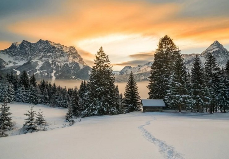 Зимний пейзаж в шведских горах