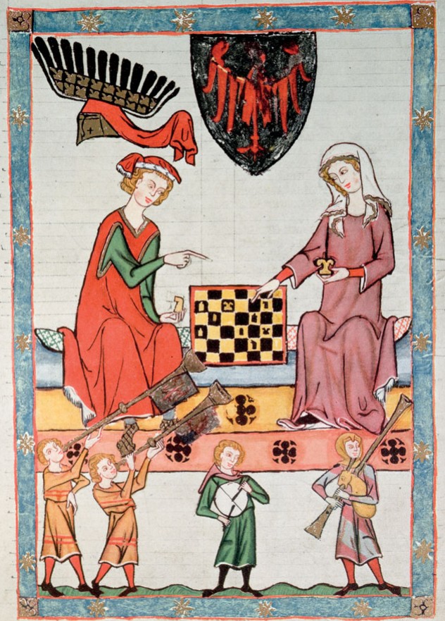 король Оттон IV Бранденбургский играет в шахматы, слушая придворных музыкантов