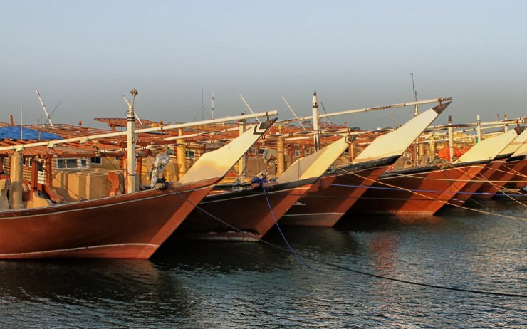 Традиционные арабские лодки у берегов Масиры