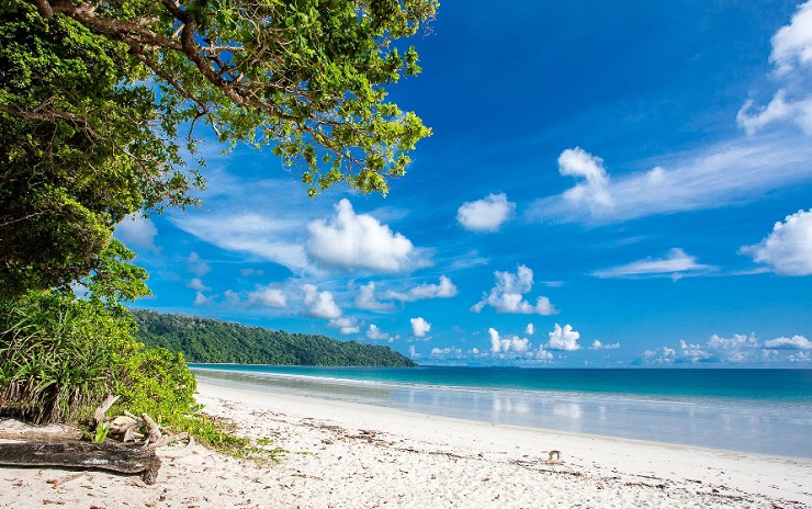 Пляж на острове Хейвлок, входящем в состав Андаманского архипелага