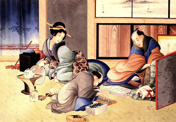 Торговец, составляющий счет. Кацусика Хокусаи. XIX в.
