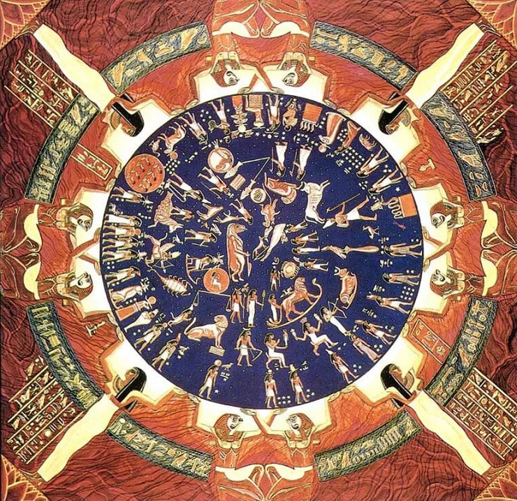 Зодиакальный диск из храма Осириса в г. Дендер. Египет