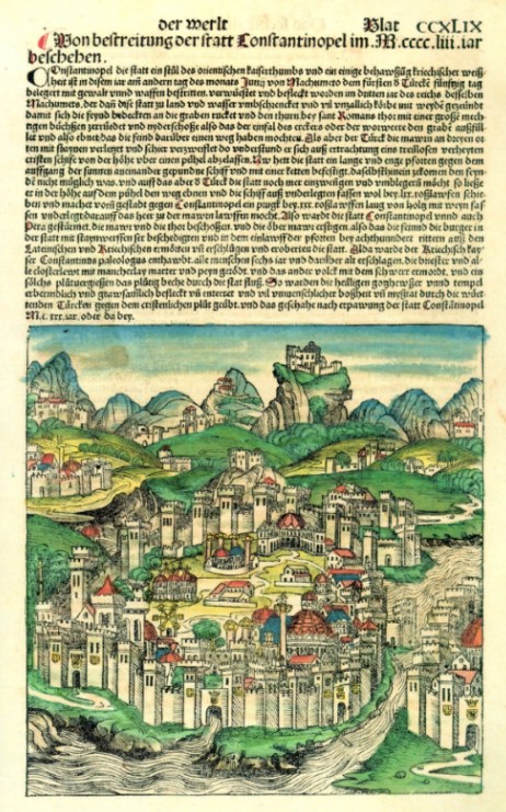 «Нюрнбергская хроника» — инкунабула 1493 г., библейская история от сотворения мира