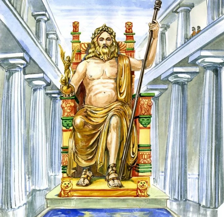 Статуя Зевса в Олимпии (Олимпия, Греция, 435 г. до н. э.)