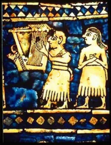 Одно из древнейших изображений струнного инструмента Шумер. Середина 3-го тысячелетия до н. э.