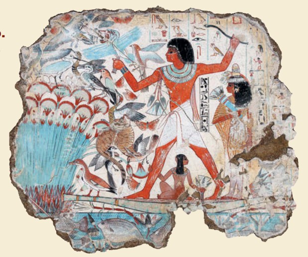 Нильская охота. XIV в. до н. э. Роспись из гробницы Небамона. Древний Египет