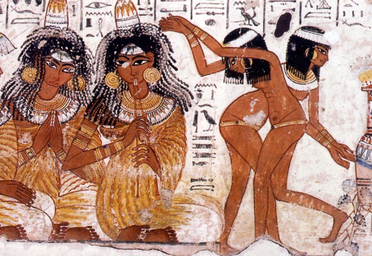 Музыкантши на пиру. XIV в. до н. э. Роспись из гробницы Небамона. Древний Египет