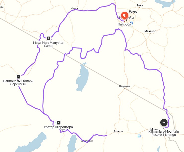 Туристический маршрут по Кении и Танзании
