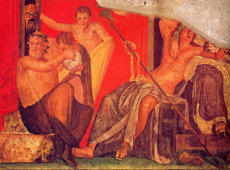 Дионис в руках Ариадны. Фрагмент фрески из виллы Мистерий