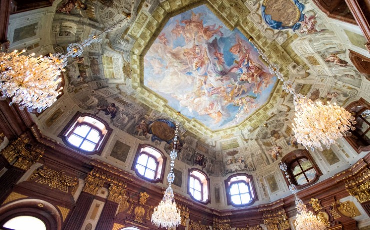 Картина Карло Карлоне на потолке в Мраморном зале дворца Бельведер