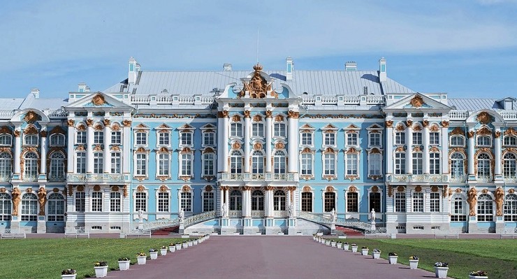 Екатерининский дворец в Царском Селе под Санкт-Петербургом. Россия