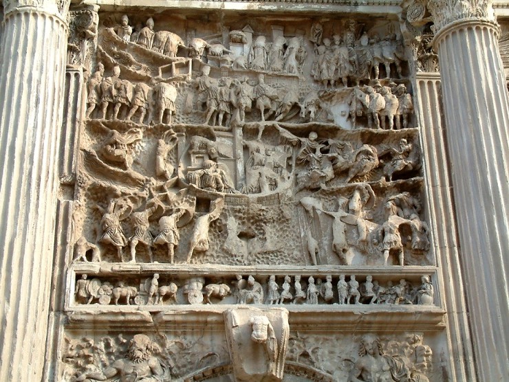 Рельеф, изображающий «осаду Селевкии» и бегство парфян, а также вступление императора во взятый город
