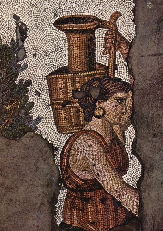 Девушка с кувшином. Напольная мозаика из Большого константинопольского дворца. VI в.
