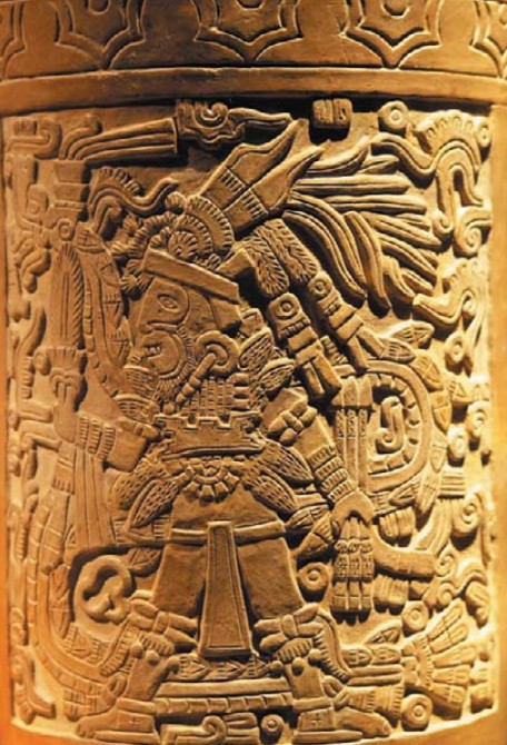 Ацтекская роспись на вазе, найденной на развалинах Великого храма Теночтитлана