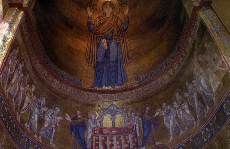 Богоматерь. Мозаика из центральной апсиды Софийского собора 