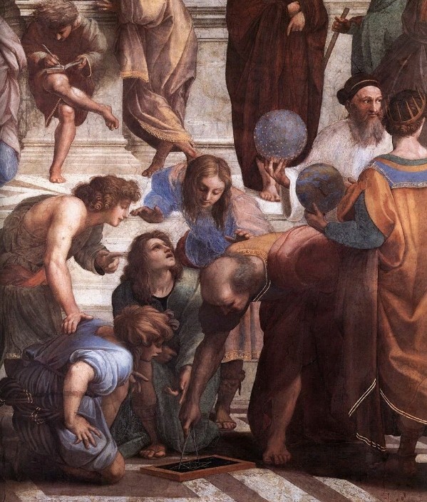 Заратустра держит небесную сферу. Фрагмент фрески Рафаэля «Афинская школа», XVI в.