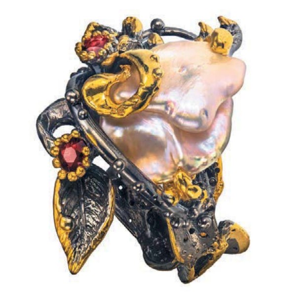 Кольцо с жемчужиной барокко