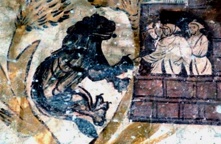 Тамплиеры в Святой земле. Фреска из церкви тамплиеров в Перудже, Италия. XIII в.