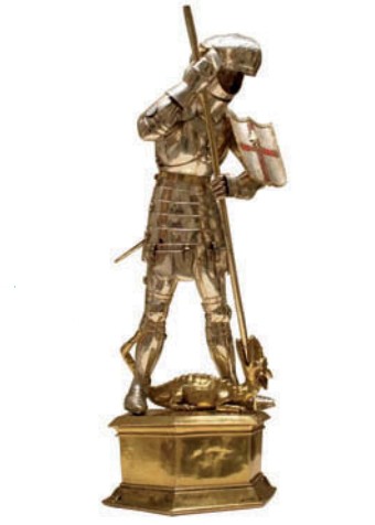 Испанский рыцарь XV в. (св. Георгий, поражающий дракона). Серебряное литье. 1420–1450 гг. Испания 