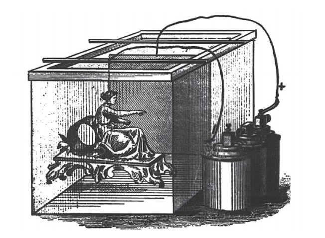 Аппарат Якоби для гальванопластического серебрения, 1838 год
