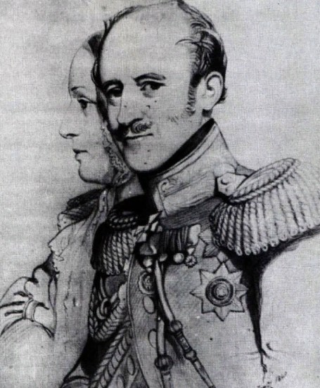 А.Х. Бенкендорф с супругой. Литография Е. Риджби. 1840 г. 