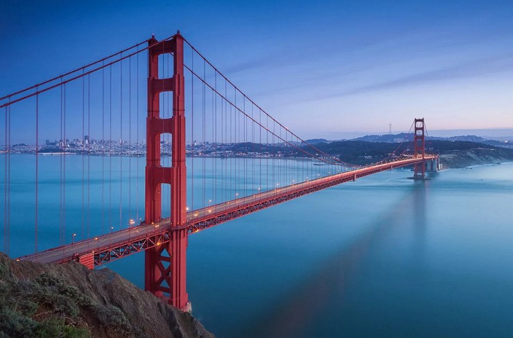 Висячий мост «Золотые ворота». Пролив Золотые Ворота, Сан-Франциско (США)