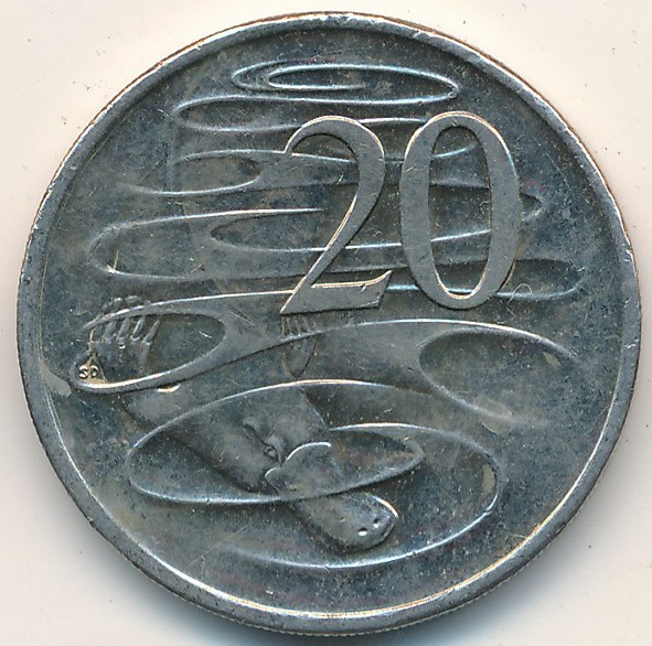 Утконос на австралийской монете в 20 центов