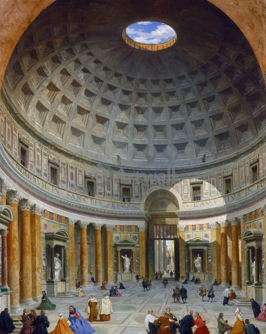 Интерьер римского Пантеона на картине XVIII века