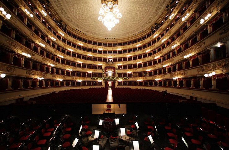 Зрительный зал оперного театра Ла-Скала в Милане