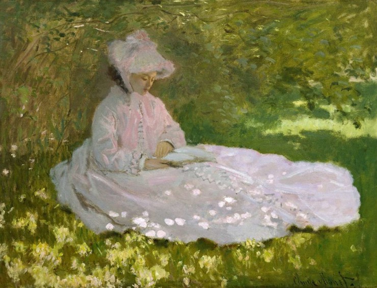 К. Моне. Женщина читает, или Весна. 1872