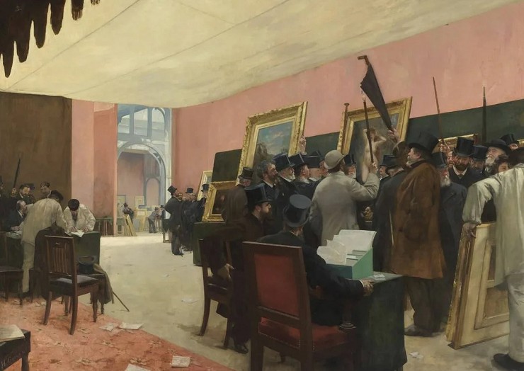 А. Жерве. Заседание жюри парижского салона. 1885