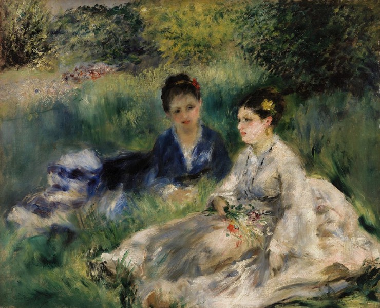 О. Ренуар. Две женщины в траве. 1875