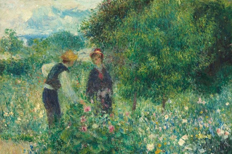 О. Ренуар. Собирая цветы. 1875