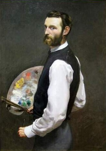 Ф. Базиль. Автопортрет с палитрой. 1866