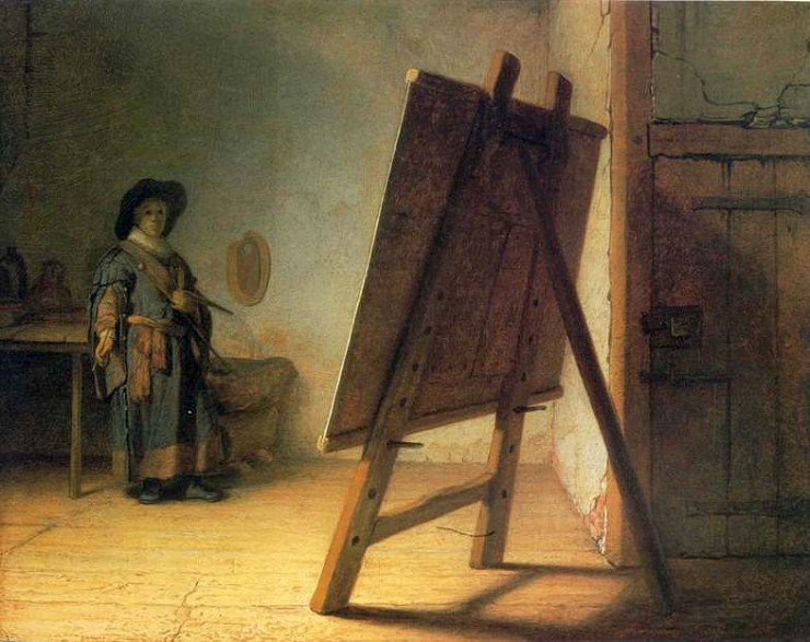 Рембрандт. Художник в мастерской. 1628