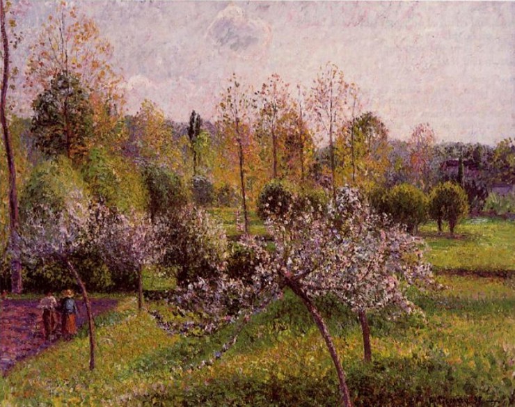 К. Писсарро. Цветущие яблони в Эраньи. 1895