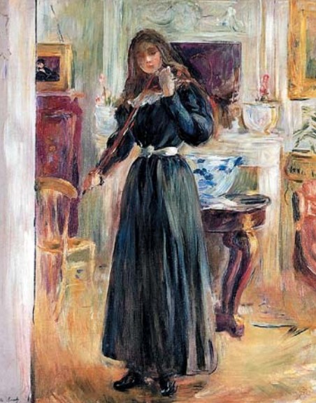 Б. Моризо. Дочь Жюли, играющая на скрипке. 1893