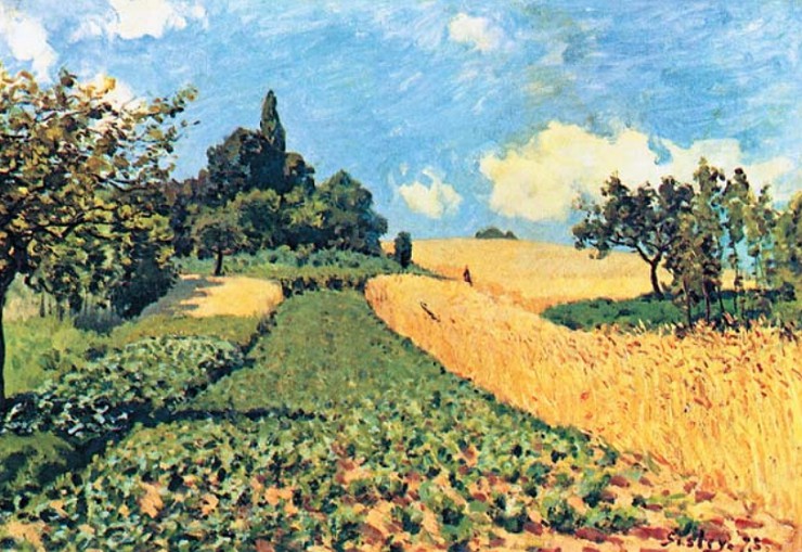 А. Сислей. Поля на холмах близ Аржантёя. 1873