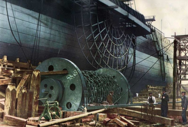«Грейт Истерн» в постройке. Вид на гигантское гребное колесо