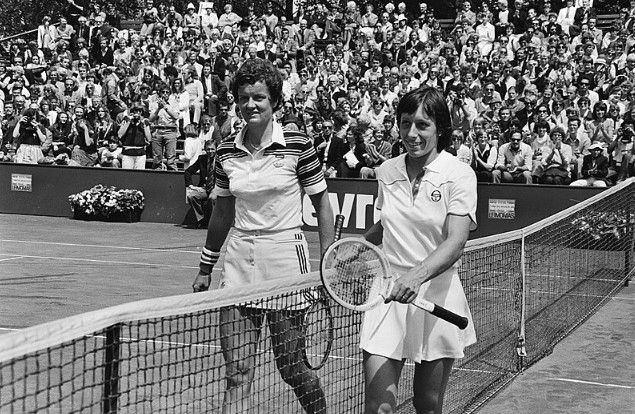 Мартина Навратилова и Бетти Стеве во время матча в 1980 году