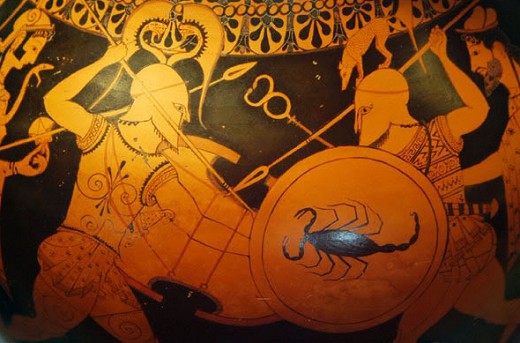 Изображение гоптитов на краснофигурной аттической вазе V в. до н.э.