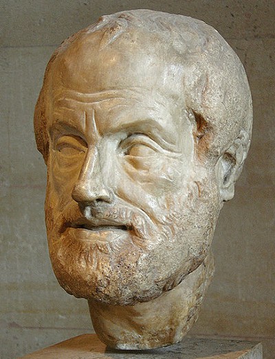 Скульптура головы Аристотеля — копия работы Лисиппа, Лувр