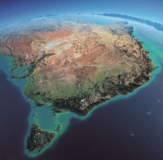 Австралия, вид из космоса