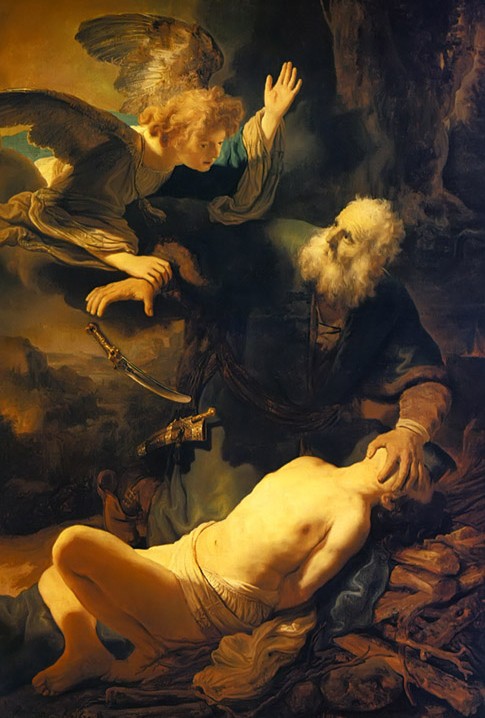 Жертвоприношение Авраамом Исаака. Картина Рембрандта, 1635 г., Эрмитаж