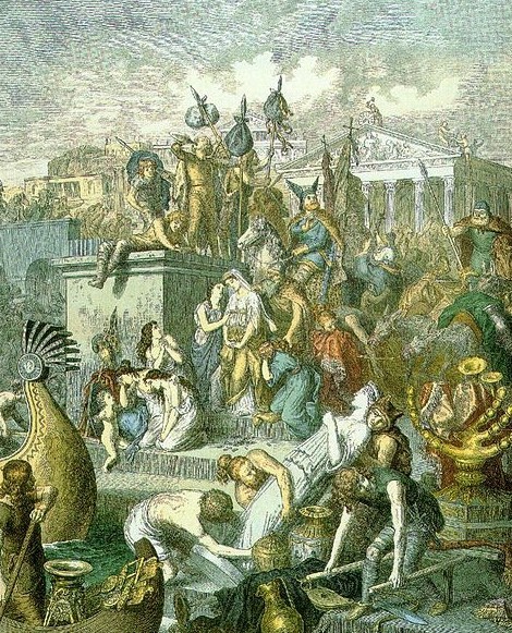 Разграбление вандалами Рима. Гравюра Генриха Лейтеманна. 19 век