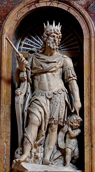 Статуя Давида работы Николаса Кардье, 17 век. Базилика Санта-Мария-Маджоре, Рим