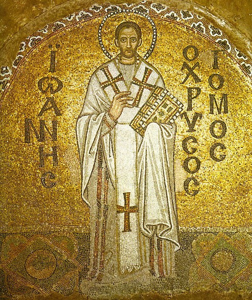 Святой Иоанн Златоуст. Византийская мозаика